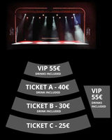 ZONE A - VIPゾーンの後の最前列 + 1ドリンク